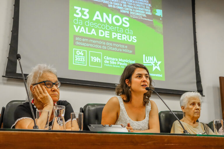 Os 33 anos da abertura da Vala de Perus foram lembrados em ato organizado pela vereadora Luna Zarattini (PT)