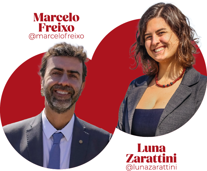 Marcelo Freixo e Luna Zarattini
